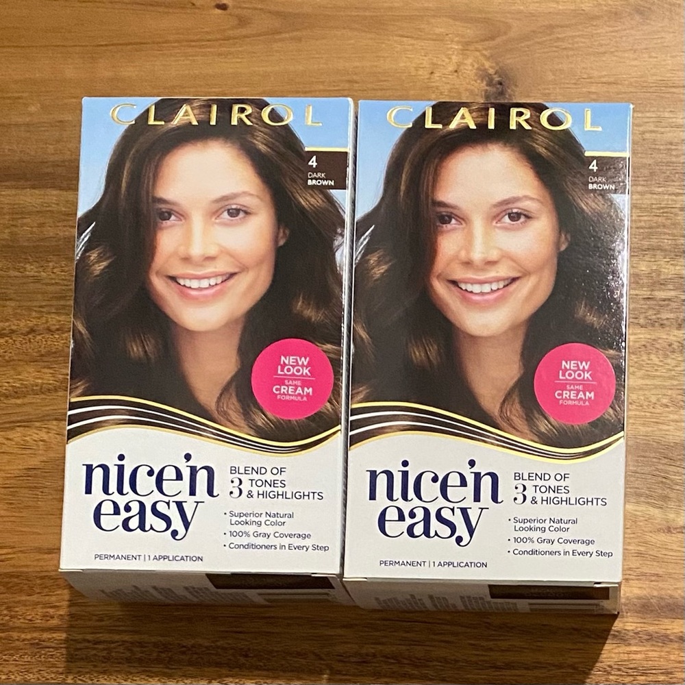 Clairol nice n easy (5N Medium Neutral Brown) dye permanent hair color grey